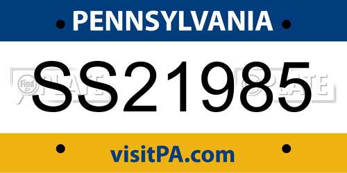 SS21985 Pennsylvania License Plate