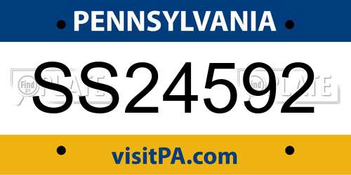 SS24592 Pennsylvania License Plate