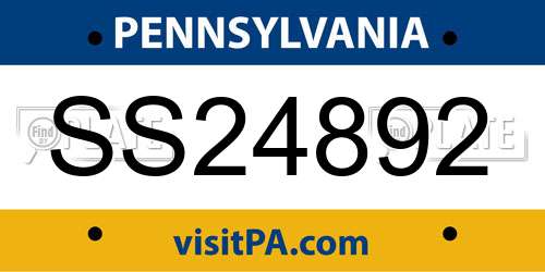 SS24892 Pennsylvania License Plate