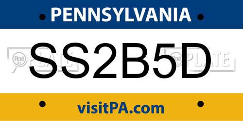 SS2B5D Pennsylvania License Plate