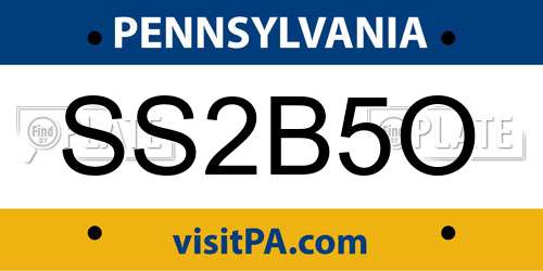 SS2B5O Pennsylvania License Plate