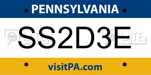 SS2D3E Pennsylvania License Plate