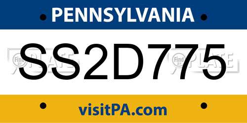 SS2D775 Pennsylvania License Plate