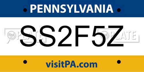 SS2F5Z Pennsylvania License Plate