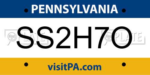 SS2H7O Pennsylvania License Plate
