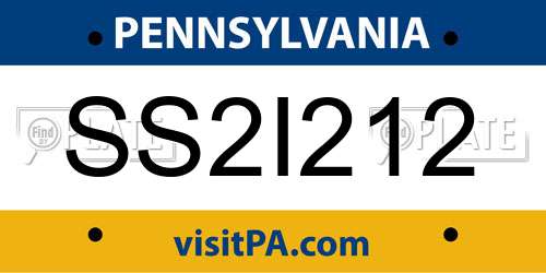 SS2I212 Pennsylvania License Plate