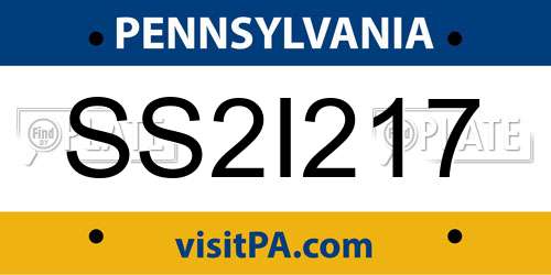 SS2I217 Pennsylvania License Plate