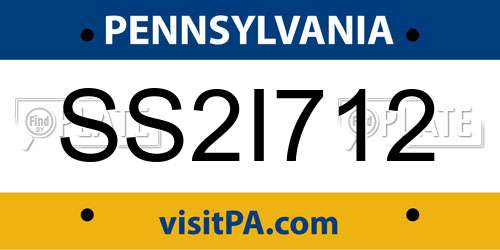 SS2I712 Pennsylvania License Plate