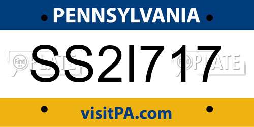 SS2I717 Pennsylvania License Plate