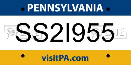 SS2I955 Pennsylvania License Plate