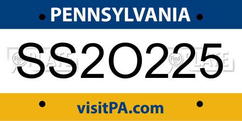 SS2O225 Pennsylvania License Plate