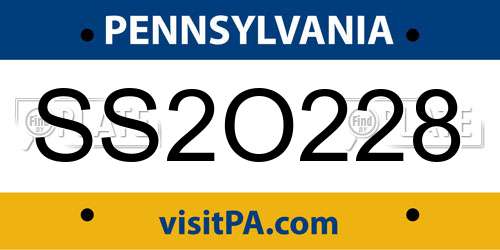 SS2O228 Pennsylvania License Plate
