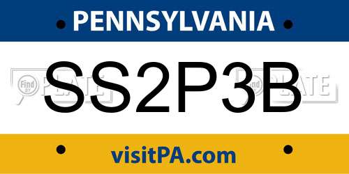 SS2P3B Pennsylvania License Plate