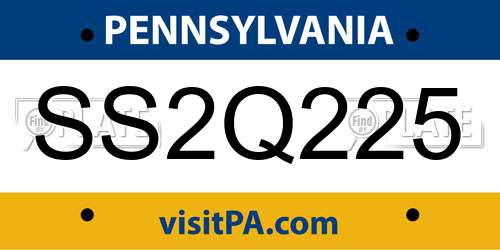 SS2Q225 Pennsylvania License Plate