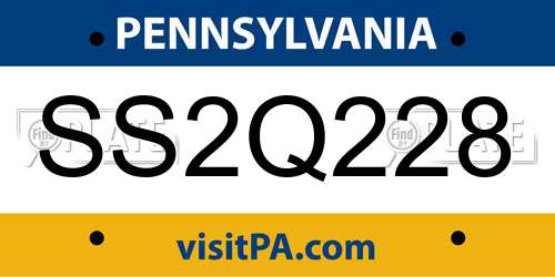 SS2Q228 Pennsylvania License Plate