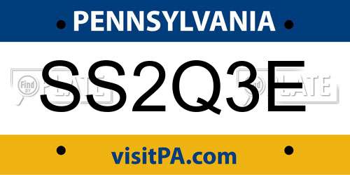 SS2Q3E Pennsylvania License Plate
