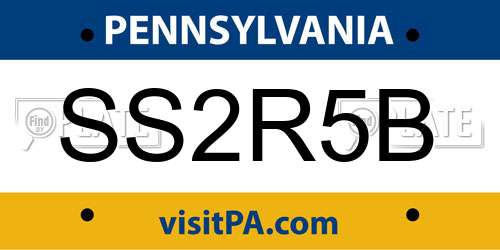 SS2R5B Pennsylvania License Plate