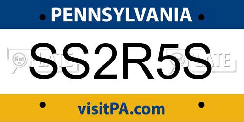 SS2R5S Pennsylvania License Plate
