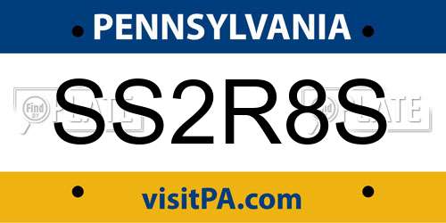 SS2R8S Pennsylvania License Plate