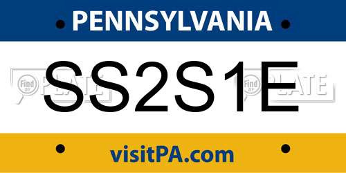 SS2S1E Pennsylvania License Plate