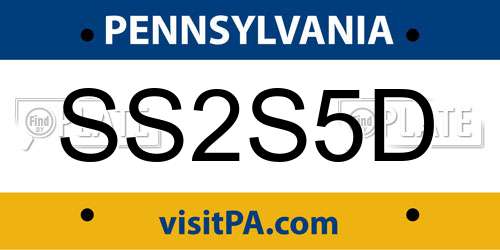 SS2S5D Pennsylvania License Plate