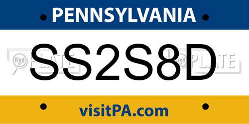 SS2S8D Pennsylvania License Plate
