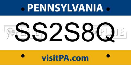 SS2S8Q Pennsylvania License Plate