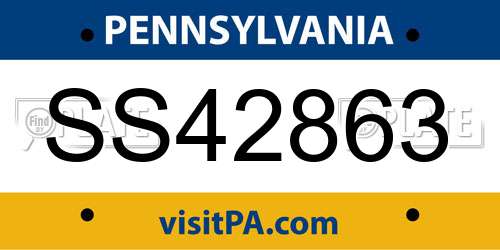 SS42863 Pennsylvania License Plate