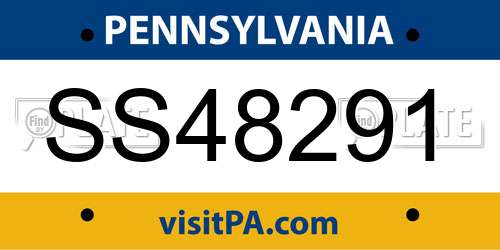 SS48291 Pennsylvania License Plate
