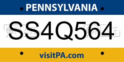 SS4Q564 Pennsylvania License Plate