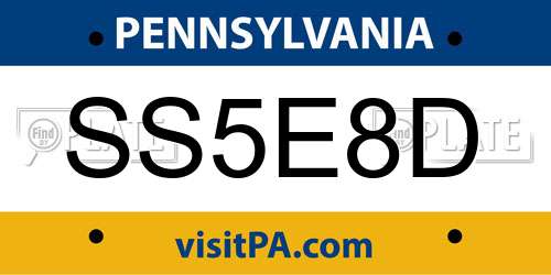 SS5E8D Pennsylvania License Plate