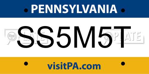 SS5M5T Pennsylvania License Plate
