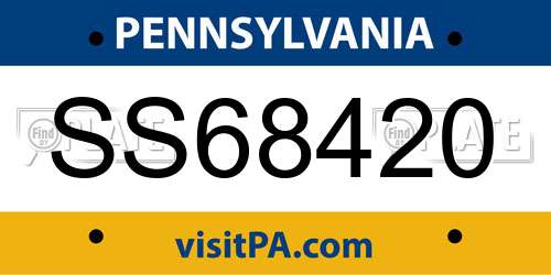 SS68420 Pennsylvania License Plate