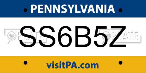 SS6B5Z Pennsylvania License Plate
