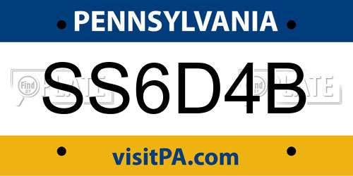 SS6D4B Pennsylvania License Plate