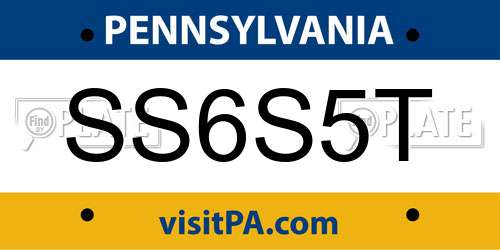SS6S5T Pennsylvania License Plate