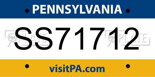 SS71712 Pennsylvania License Plate