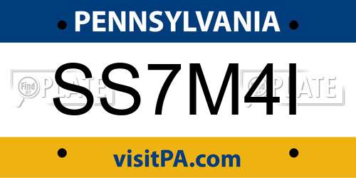 SS7M4I Pennsylvania License Plate