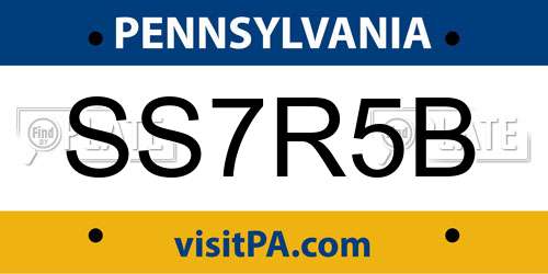 SS7R5B Pennsylvania License Plate