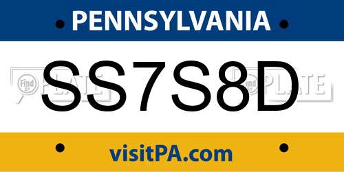SS7S8D Pennsylvania License Plate
