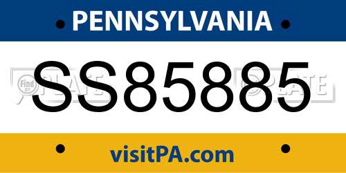 SS85885 Pennsylvania License Plate
