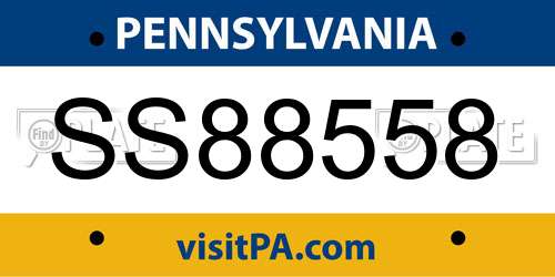 SS88558 Pennsylvania License Plate