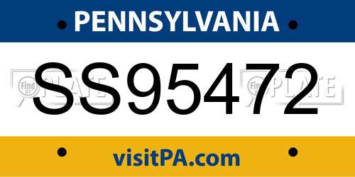 SS95472 Pennsylvania License Plate