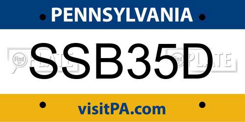 SSB35D Pennsylvania License Plate