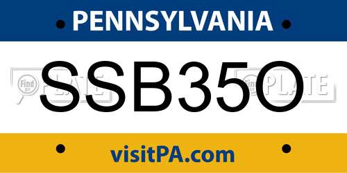SSB35O Pennsylvania License Plate