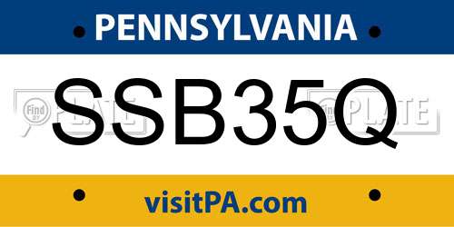 SSB35Q Pennsylvania License Plate