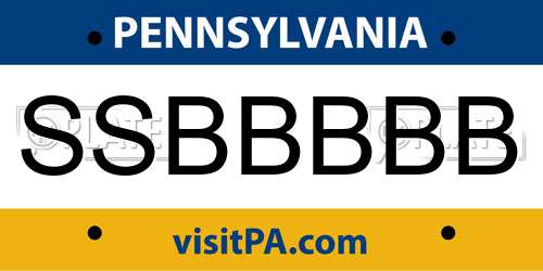 SSBBBBB Pennsylvania License Plate