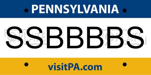 SSBBBBS Pennsylvania License Plate