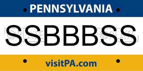 SSBBBSS Pennsylvania License Plate