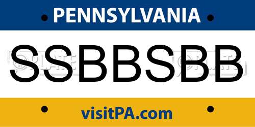 SSBBSBB Pennsylvania License Plate